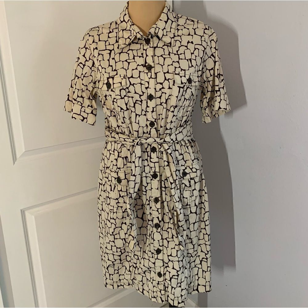 Merona Safari Belted Button Down Midi Dress